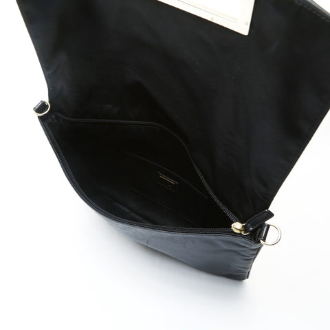 FENDI Bucket 2-way leather clutch Shoulder Bag black WS25744