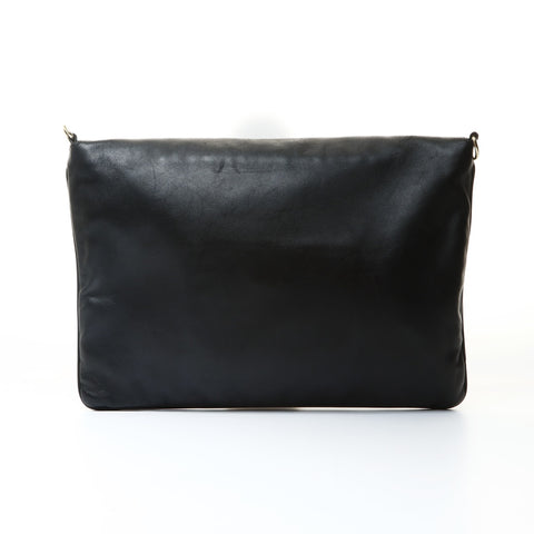 FENDI Bucket 2-way leather clutch Shoulder Bag black WS25744