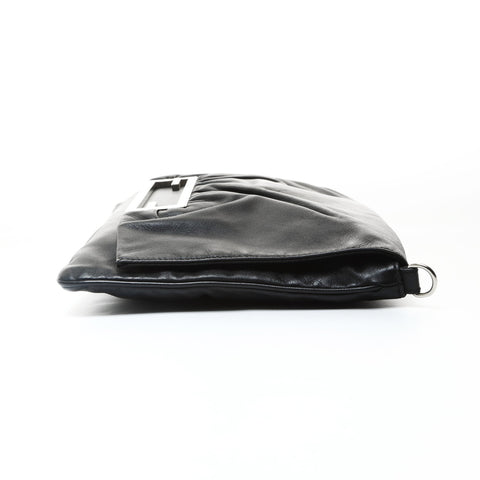 FENDI Bucket 2-way leather clutch Shoulder Bag black WS25744