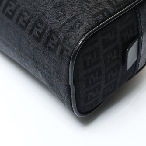 FENDI Canvas Zucchino Boston Bag Handbag black WS25747