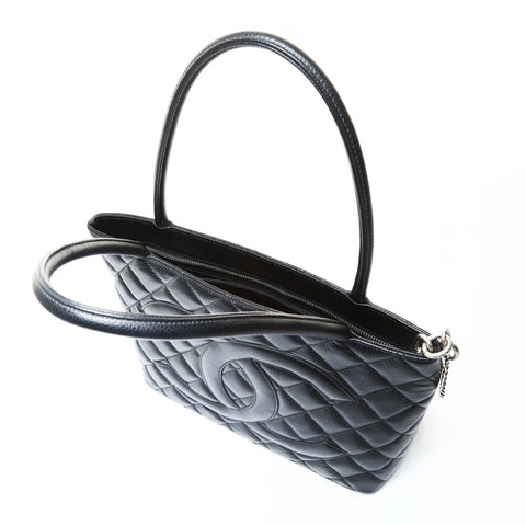 CHANEL No. 8 2003-2004 Replica Tote COCO Mark Medallion Tote Bag black WS25748