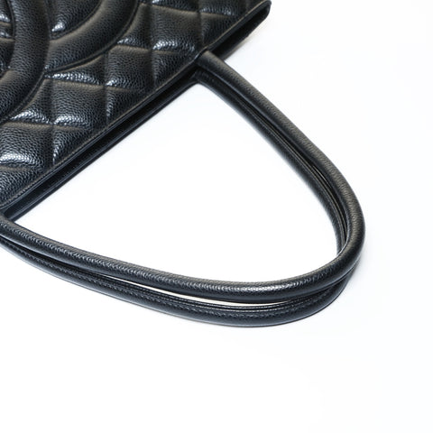 CHANEL No. 8 2003-2004 Replica Tote COCO Mark Medallion Tote Bag black WS25748