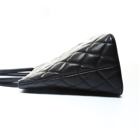 CHANEL No. 8 2003-2004 Replica Tote COCO Mark Medallion Tote Bag black WS25748