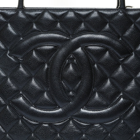 CHANEL No. 8 2003-2004 Replica Tote COCO Mark Medallion Tote Bag black WS25748