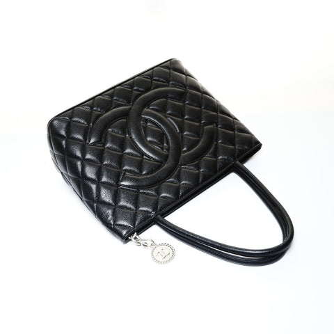 CHANEL No. 8 2003-2004 Replica Tote COCO Mark Medallion Tote Bag black WS25748