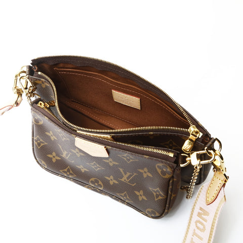 LOUIS VUITTON Multi Pochette Accessoires Monogram Pink Shoulder Bag Brown WS25751