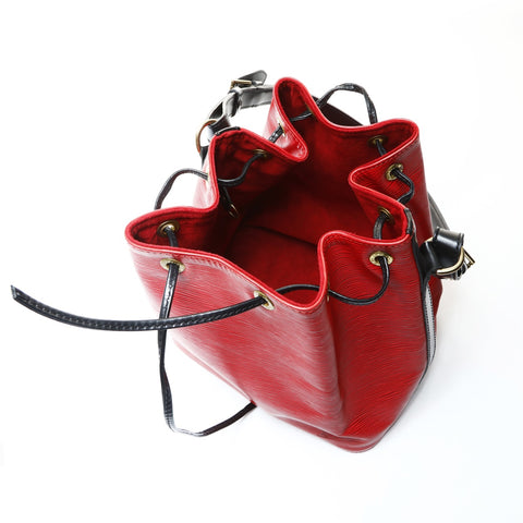 LOUIS VUITTON 1994 Epi Petit Noe Black Shoulder Bag Red WS25755