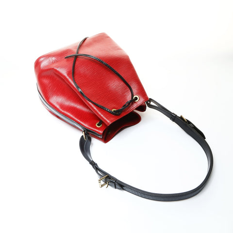LOUIS VUITTON 1994 Epi Petit Noe Black Shoulder Bag Red WS25755