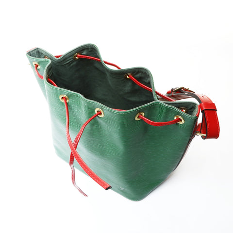 LOUIS VUITTON 1991 Epi Petit Noe Red Tricolor Shoulder Bag green WS25756