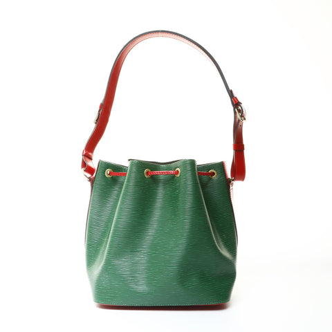 LOUIS VUITTON 1991 Epi Petit Noe Red Tricolor Shoulder Bag green WS25756