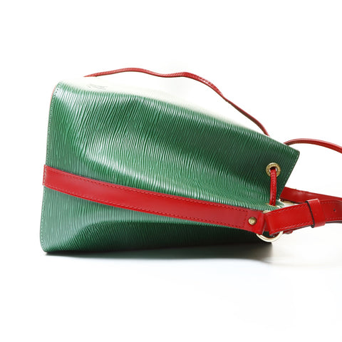 LOUIS VUITTON 1991 Epi Petit Noe Red Tricolor Shoulder Bag green WS25756