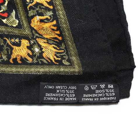 HERMES Kare 90 Indian Hunting Cashmere Stall black WS25758
