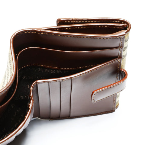 BURBERRY Novacheck PVC Bifold Wallet beige WS25759