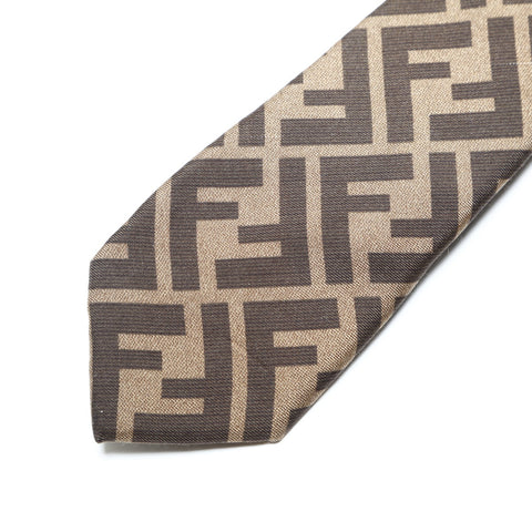 FENDI Zucca General pattern tie Brown WS25764