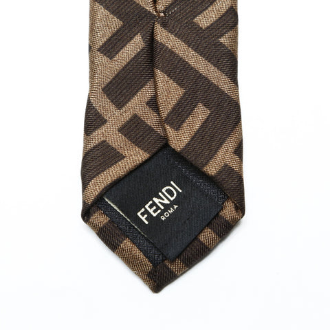 FENDI Zucca General pattern tie Brown WS25764