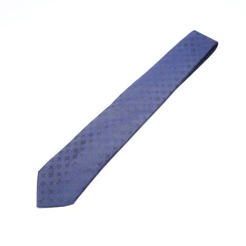 LOUIS VUITTON 2023 Monogram Shadow Tie Silk tie Navy WS25765
