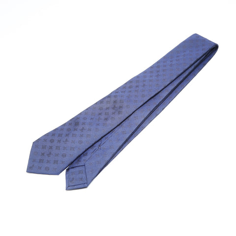 LOUIS VUITTON 2023 Monogram Shadow Tie Silk tie Navy WS25765