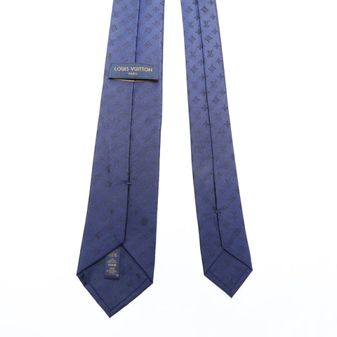LOUIS VUITTON 2023 Monogram Shadow Tie Silk tie Navy WS25765