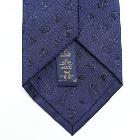 LOUIS VUITTON 2023 Monogram Shadow Tie Silk tie Navy WS25765