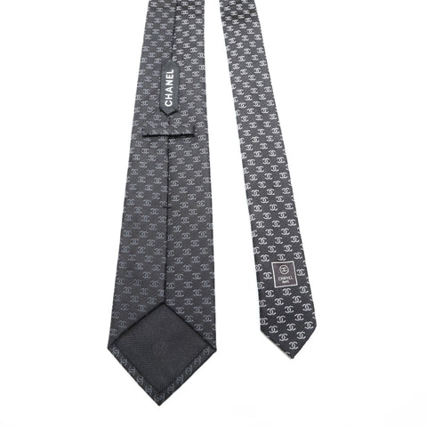 CHANEL COCO Mark all-over silk tie black WS25768