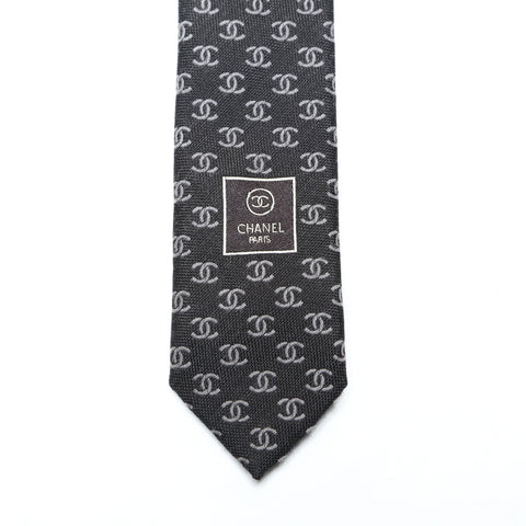 CHANEL COCO Mark all-over silk tie black WS25768
