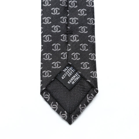 CHANEL COCO Mark all-over silk tie black WS25768