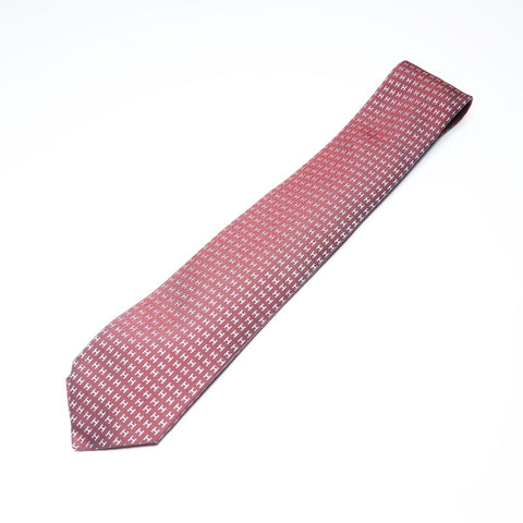 HERMES Silk H Pattern Silk tie Red WS25769