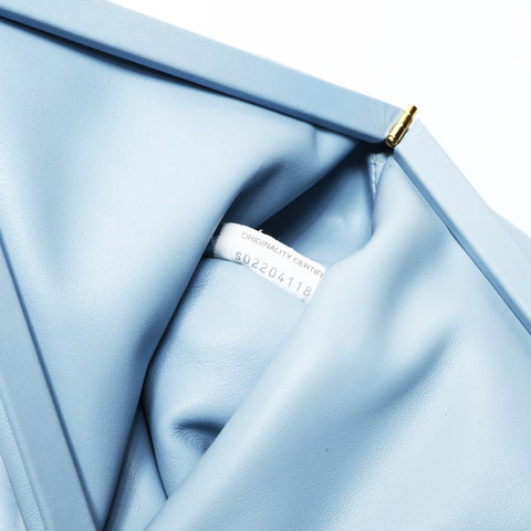 BOTTEGAVENETA Triangle Leather Clutch bag blue WS25775