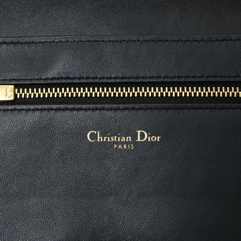 Christian Dior Cannage Quilted Travel Pouch Passport Case Bifold Wallet black WS25776