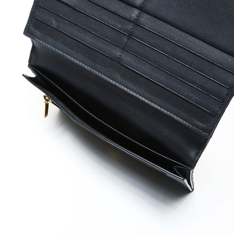 Christian Dior Cannage Quilted Travel Pouch Passport Case Bifold Wallet black WS25776