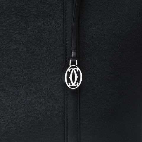 CARTIER Leather Cabochon Shoulder Bag black WS25777