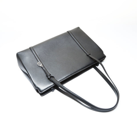 CARTIER Leather Cabochon Shoulder Bag black WS25777
