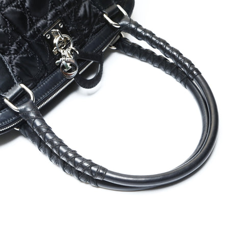 Christian Dior Nylon Cannage Lovely Shoulder Bag black WS25778