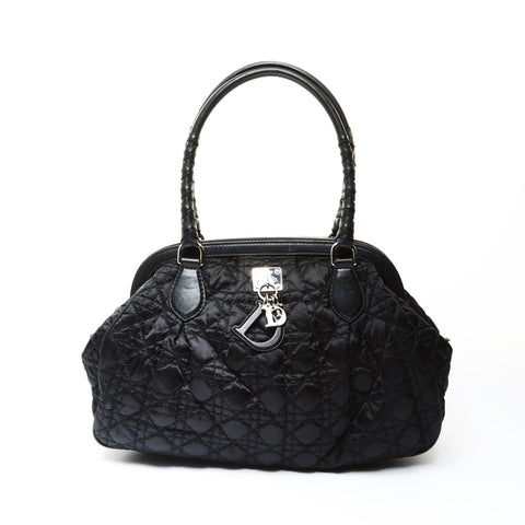 Christian Dior Nylon Cannage Lovely Shoulder Bag black WS25778