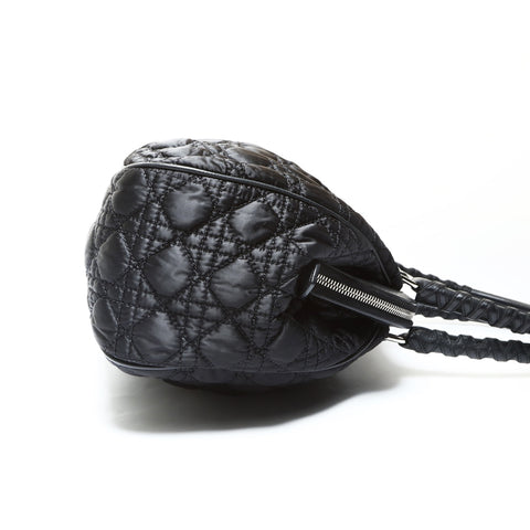 Christian Dior Nylon Cannage Lovely Shoulder Bag black WS25778