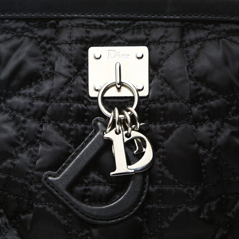 Christian Dior Nylon Cannage Lovely Shoulder Bag black WS25778