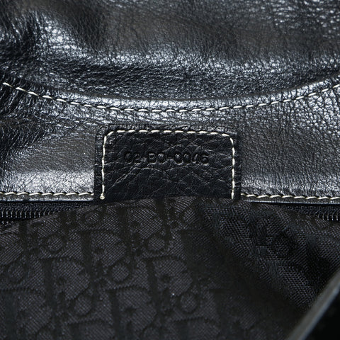 Christian Dior Leather one belt SilverMetal logo Shoulder Bag black WS25779
