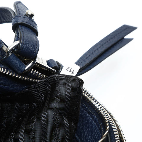 PRADA leather Shoulder Bag Navy WS25785