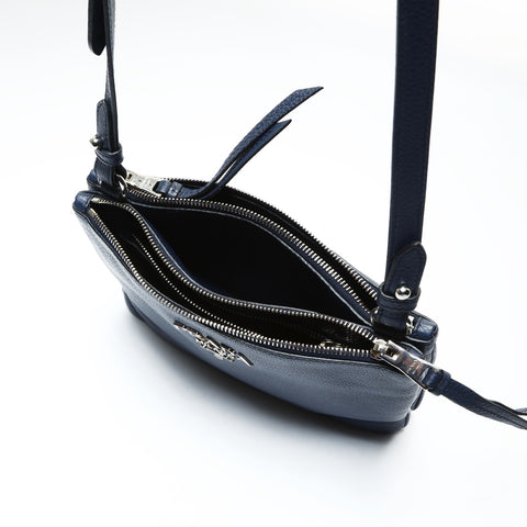 PRADA leather Shoulder Bag Navy WS25785