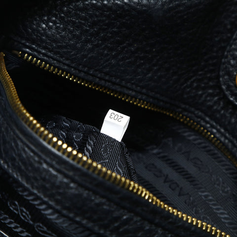 PRADA Leather 2way Shoulder Bag black WS25786