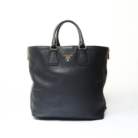 PRADA Leather 2way Shoulder Bag black WS25786