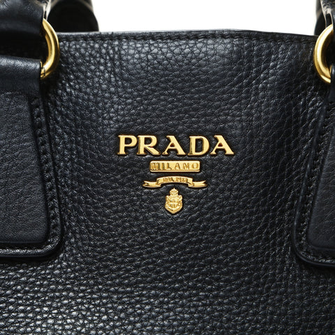 PRADA Leather 2way Shoulder Bag black WS25786