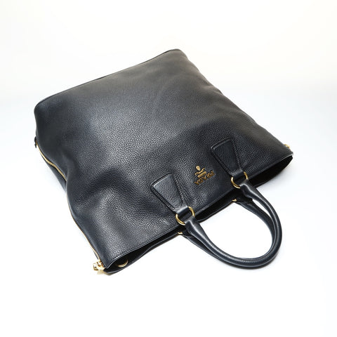 PRADA Leather 2way Shoulder Bag black WS25786