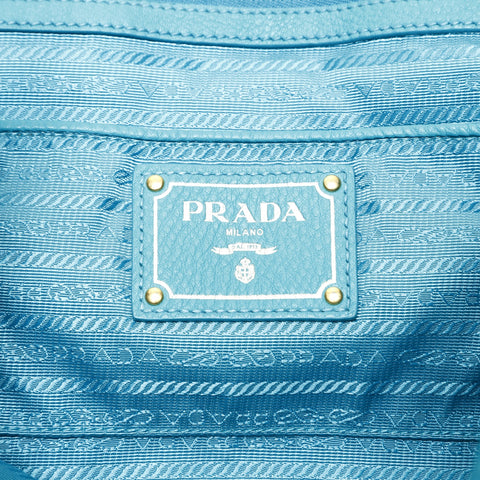 PRADA Leather 2way Tote Bag blue WS25787