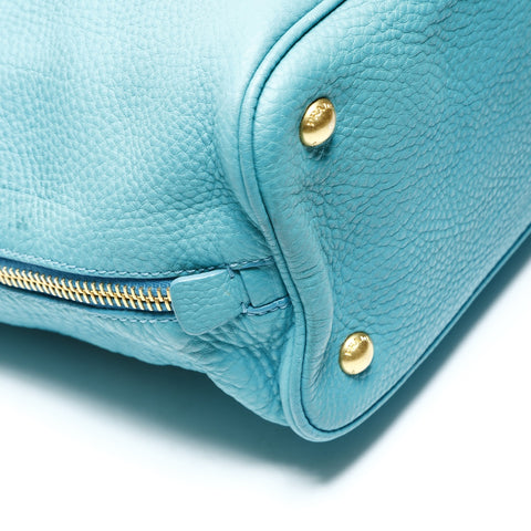 PRADA Leather 2way Tote Bag blue WS25787