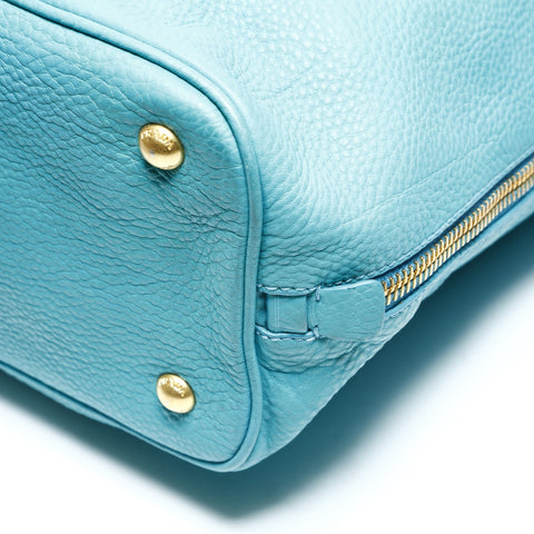 PRADA Leather 2way Tote Bag blue WS25787