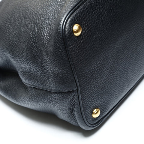 PRADA Leather 2way Vitello Dyno Tote Bag black WS25788