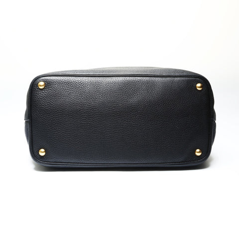 PRADA Leather 2way Vitello Dyno Tote Bag black WS25788