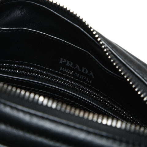 PRADA Leather Diagram 1BH083 Camera Bag Shoulder Bag black WS25789