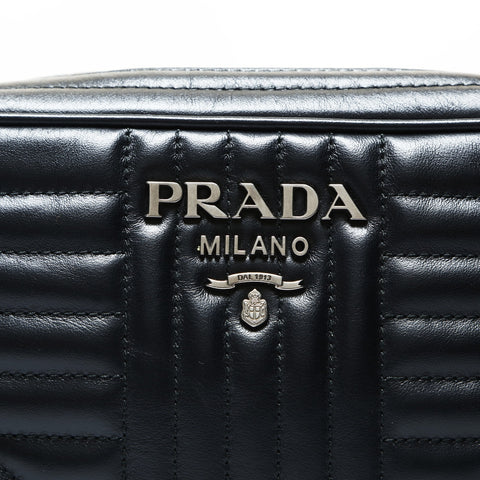PRADA Leather Diagram 1BH083 Camera Bag Shoulder Bag black WS25789